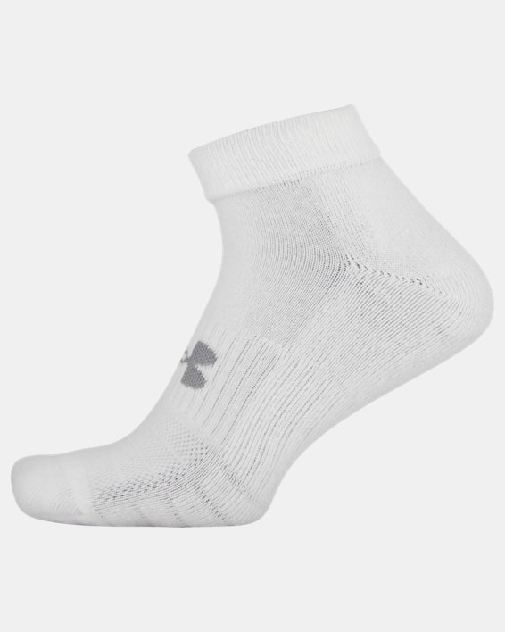 Unisex UA Training Cotton Low Cut 6-Pack Socks, White, pdpMainDesktop image number 1